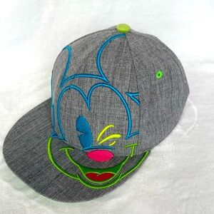 Mickey Mouse Disney Gray Blue Green Embroidered Adult Snap Back Hat Baseball Cap